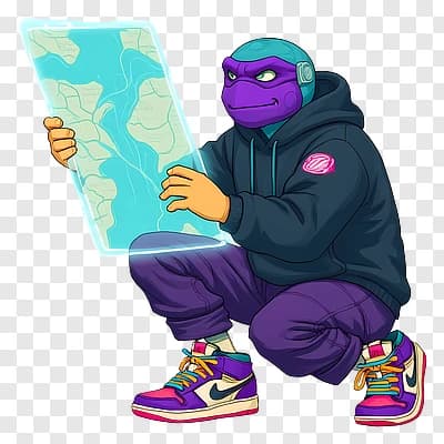 Cyber hooded reptile with hologram