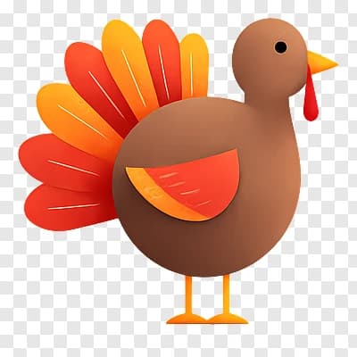 Cute Brown Cartoon Turkey