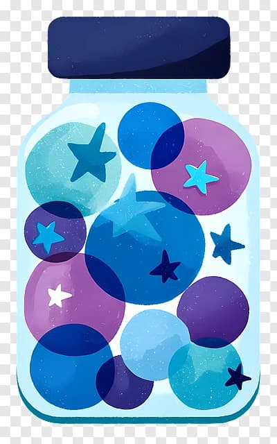 Jar of Blue Stars and Bubbles