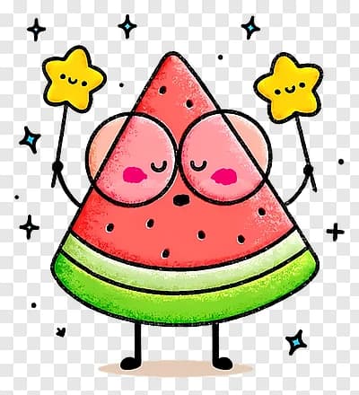 Cute Watermelon Cartoon Slice