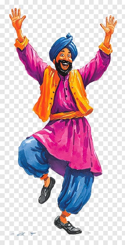 Colorful Watercolor Bhangra Dancer