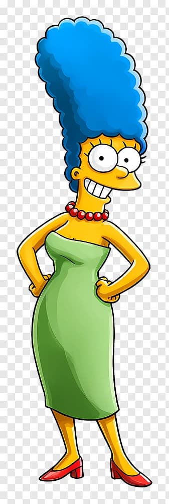Tall Blue-Haired Cartoon Woman