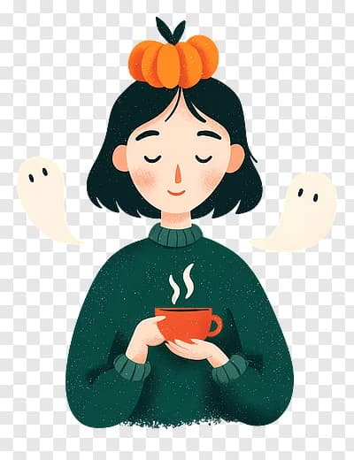 Happy Pumpkin Cup Girl