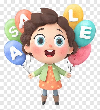 Sale Balloons Promotion Cartoon