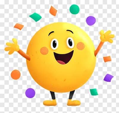Cheerful Yellow Party Character