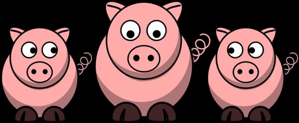 3 Little Pigs, Bricks, Houses, Sticks, Straw PNG