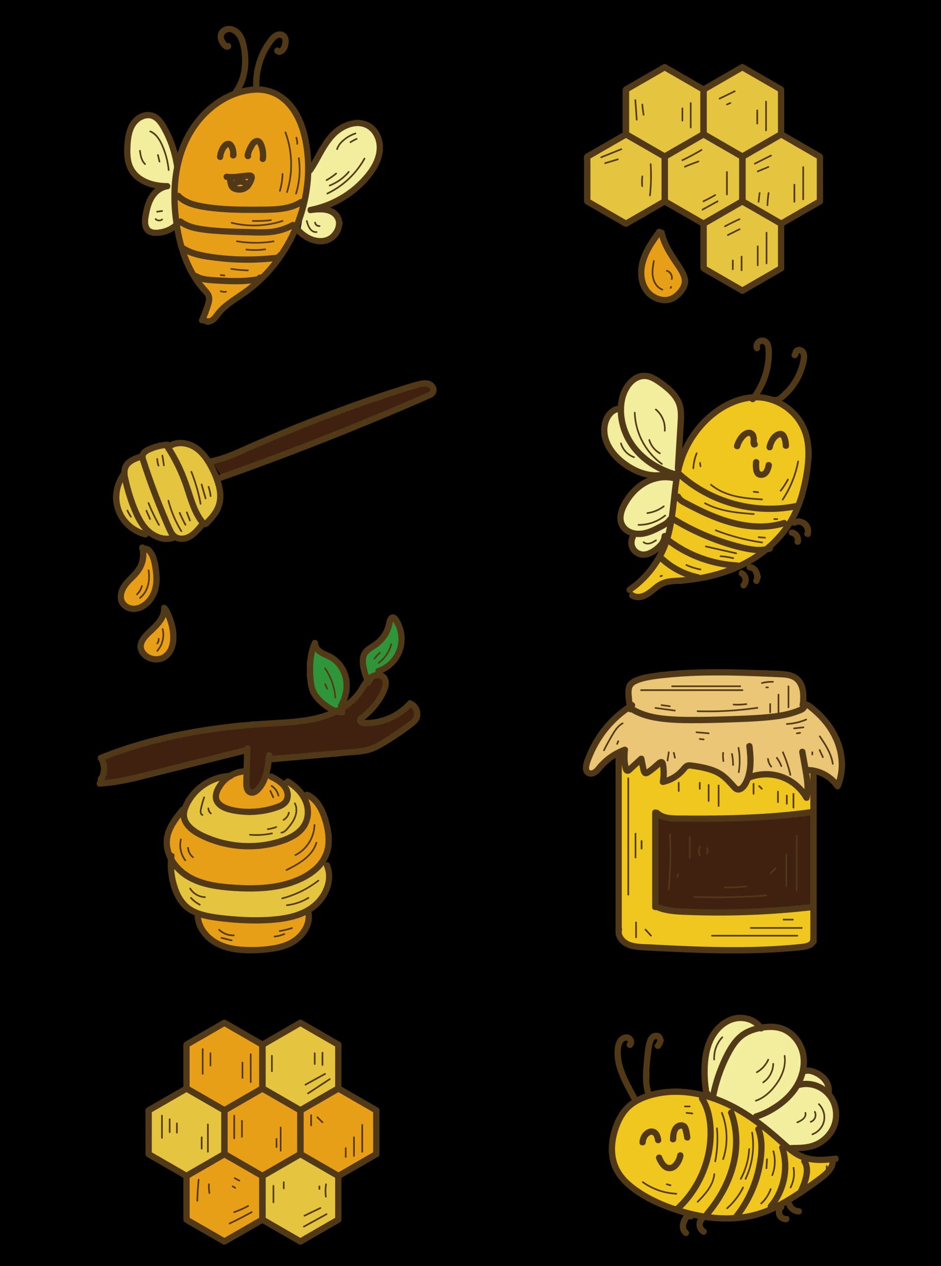 Bees, Pollinators, Honey, Nectar, Hive PNG