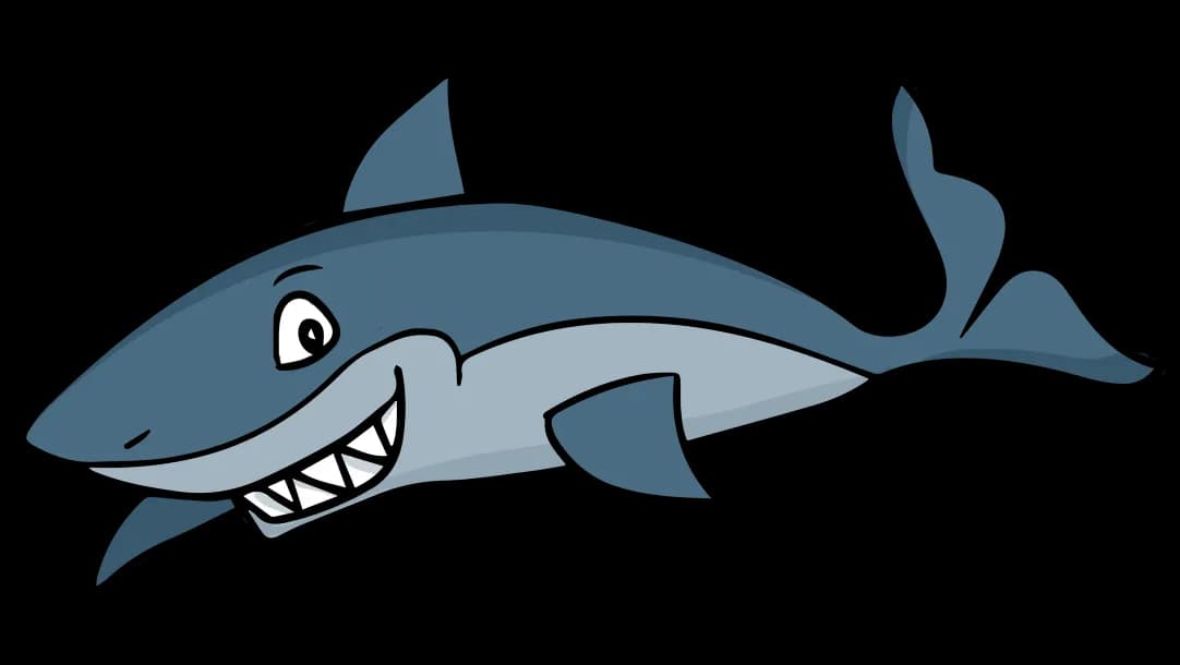 Cartoon Shark, Colorful Sea Animal, Fun Character, Whimsical Predator, Playful Fish PNG