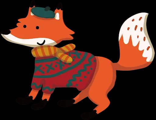 Cute Fox Vector, Vector Art, Forest Creature, Playful Design, Adorable Animal PNG