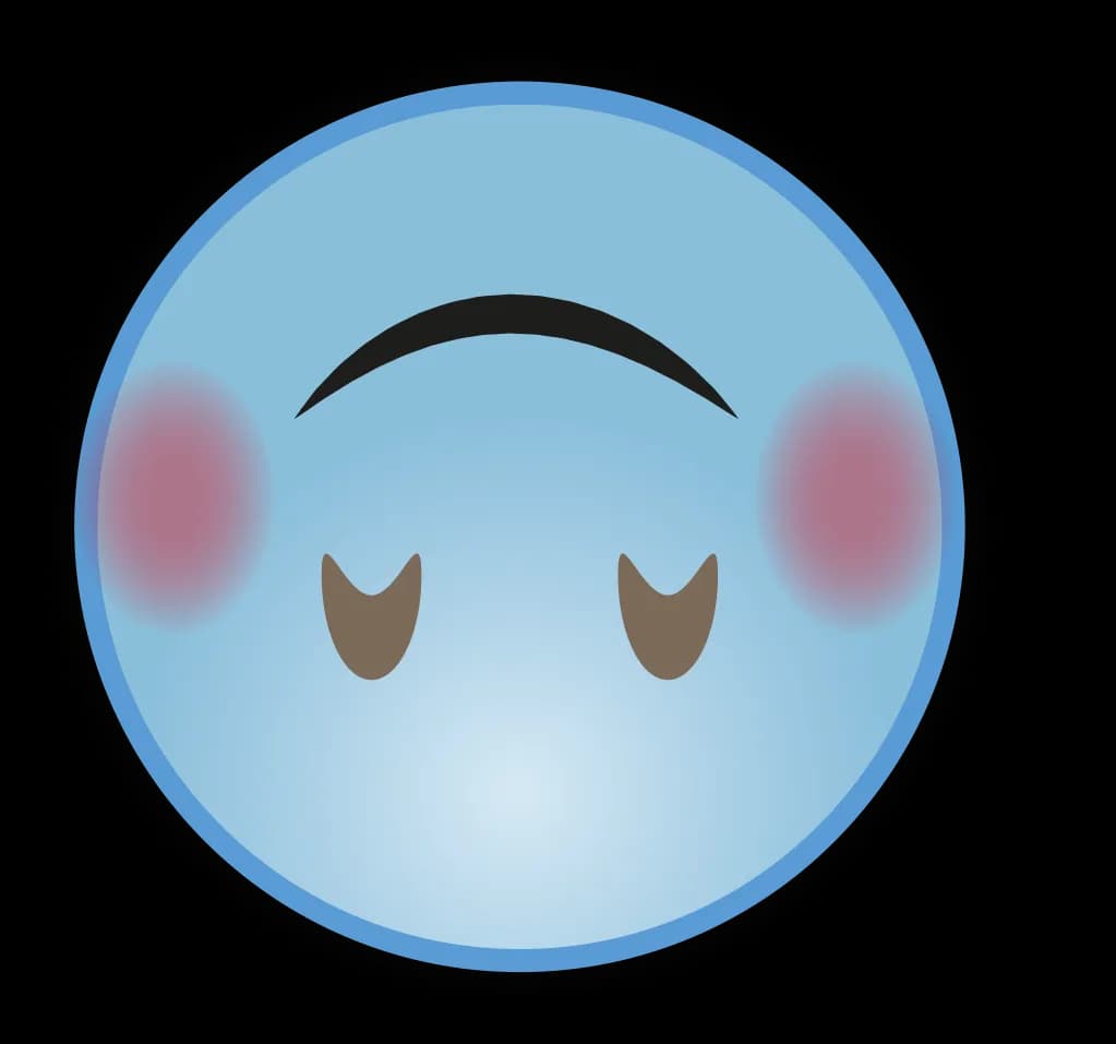 Cute Sky Blue Emoji, Lovely Sky Expression, Sweet Azure Face, Delightful Blue Emoticon, Bright Blue Character PNG
