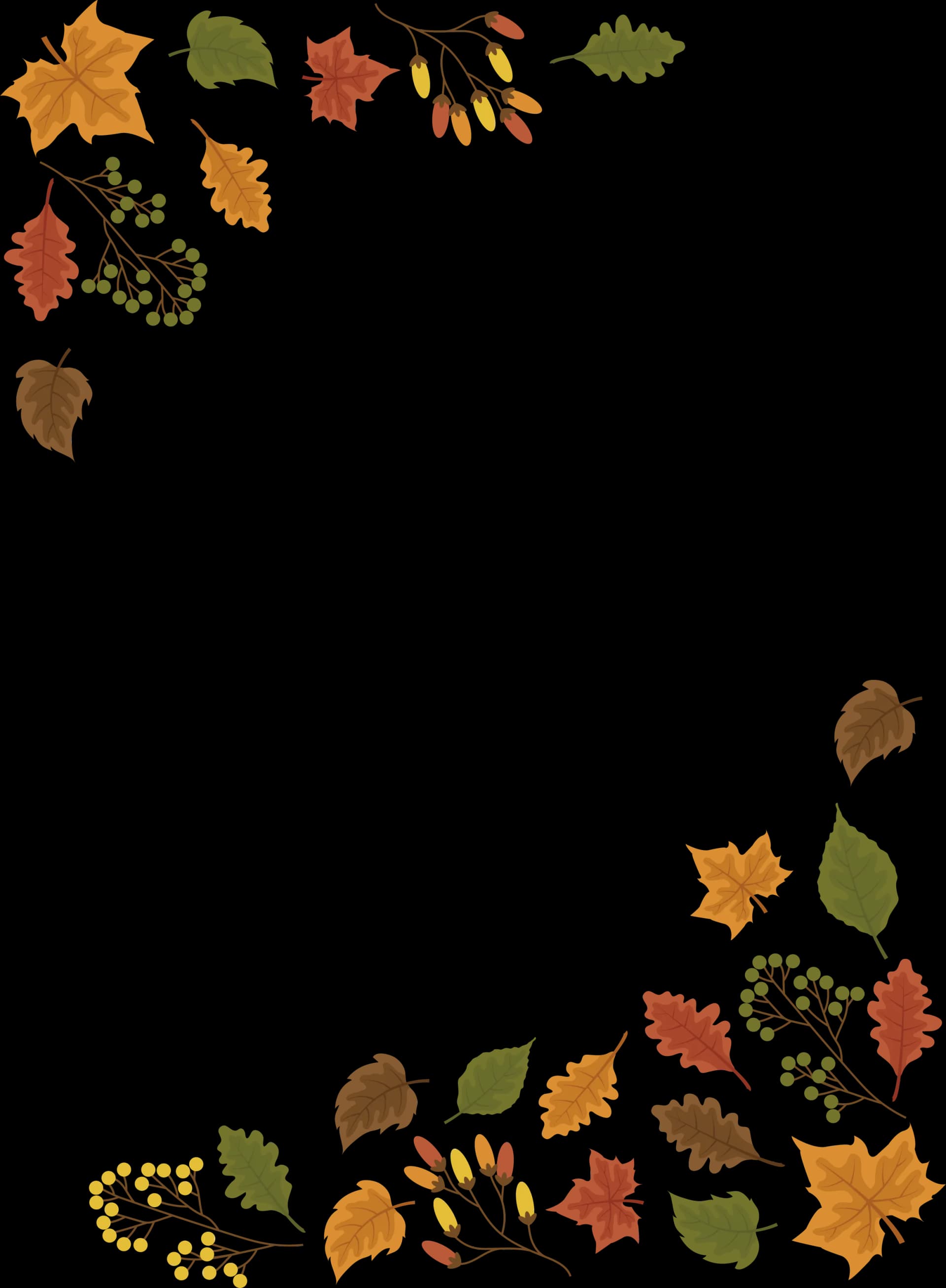 Fall Frame, Cozy Ambiance, Seasonal Border, Leafy Trim, Nature Motif PNG