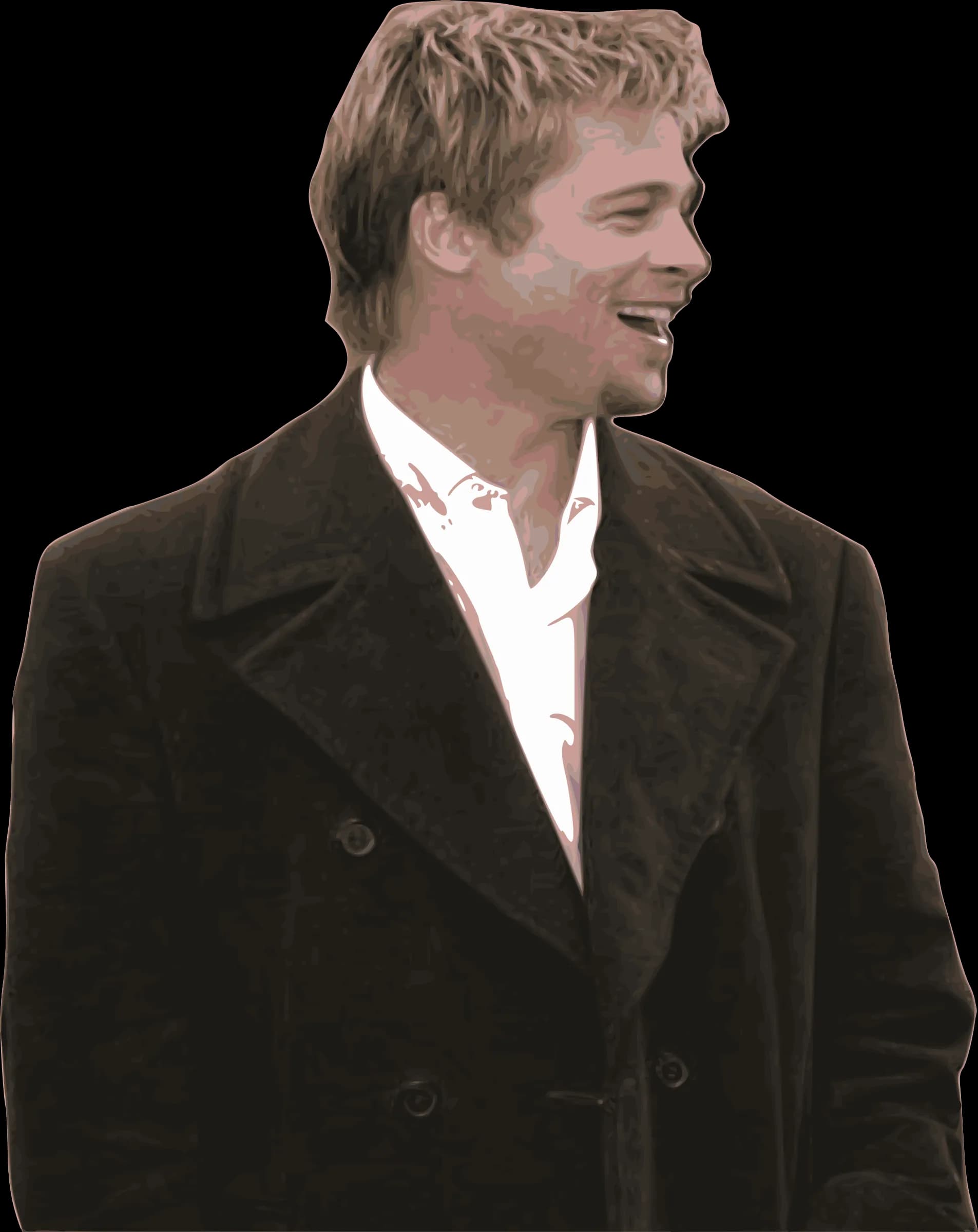 Hairstyle Brad Pitt, Mens Style, Celebrity Hair, Hollywood Hairstyle, Iconic Look PNG
