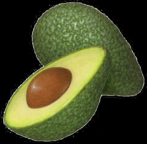 Half Avocado, Organic Food, Healthy Snack, Green Fruit, Fresh Produce PNG