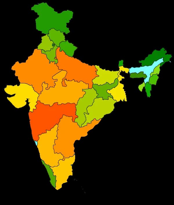 India Map, Borders, Locations, Geography, Regions PNG