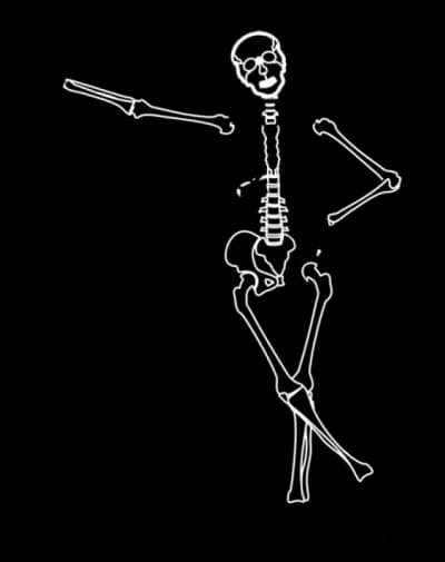 Skeleton Cartoon, Whimsical Bones, Spooky Animation, Creepy Humor, Halloween Fun PNG