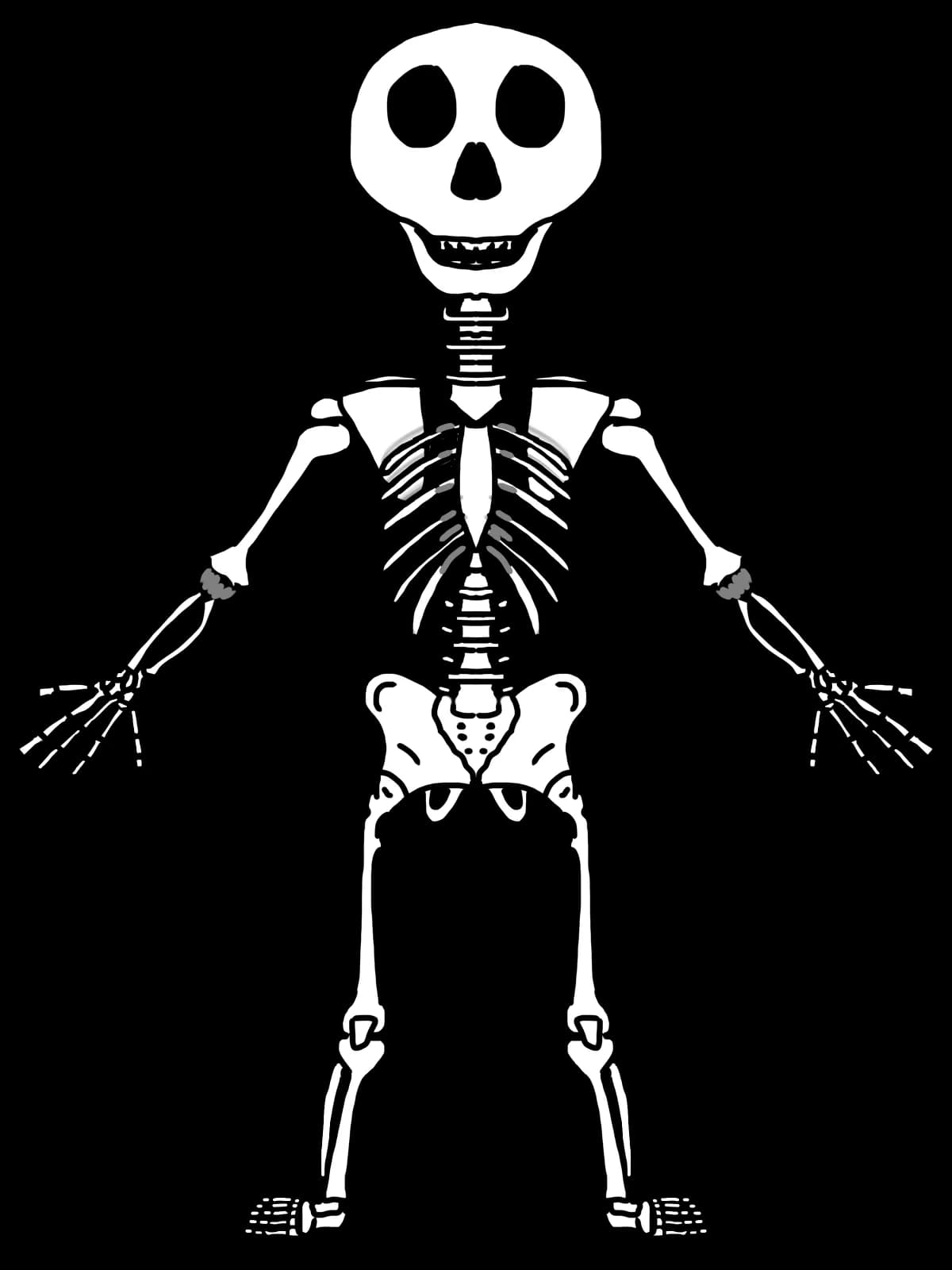 Skeleton Cartoon, Playful, Spooky, Whimsical, Humor PNG
