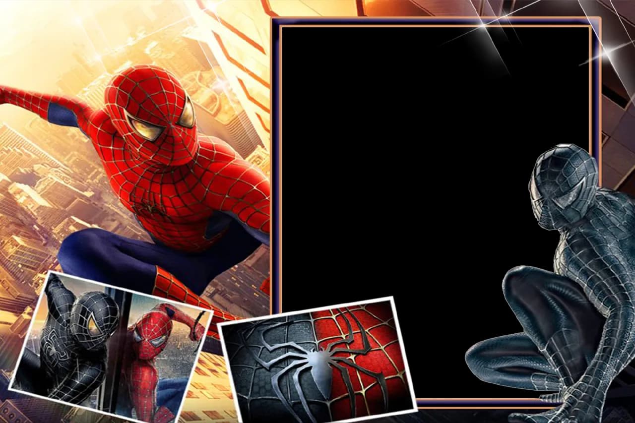 Spider Man Frame, Superhero, Heroic, Dynamic, Web PNG