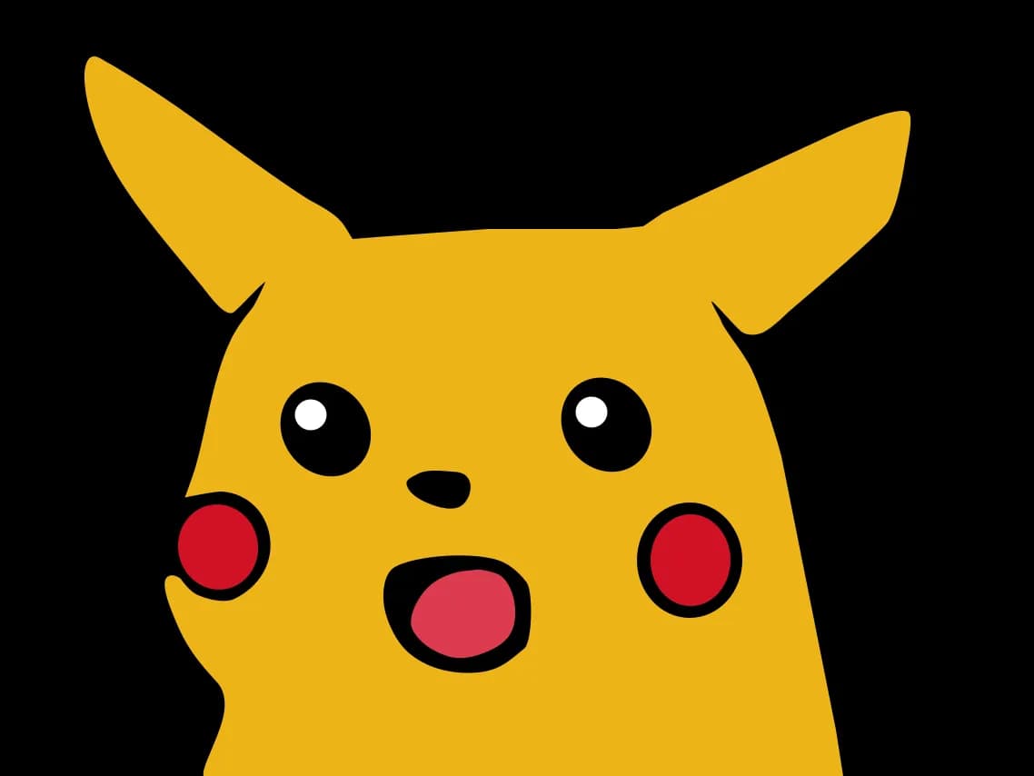 Surprised Pikachu, Unexpected, Reaction, Iconic, Expression PNG