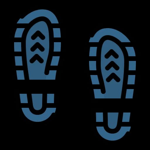 Vector Shoe Footprints, Walking Prints, Sole Patterns, Track Marks, Trail Impressions PNG