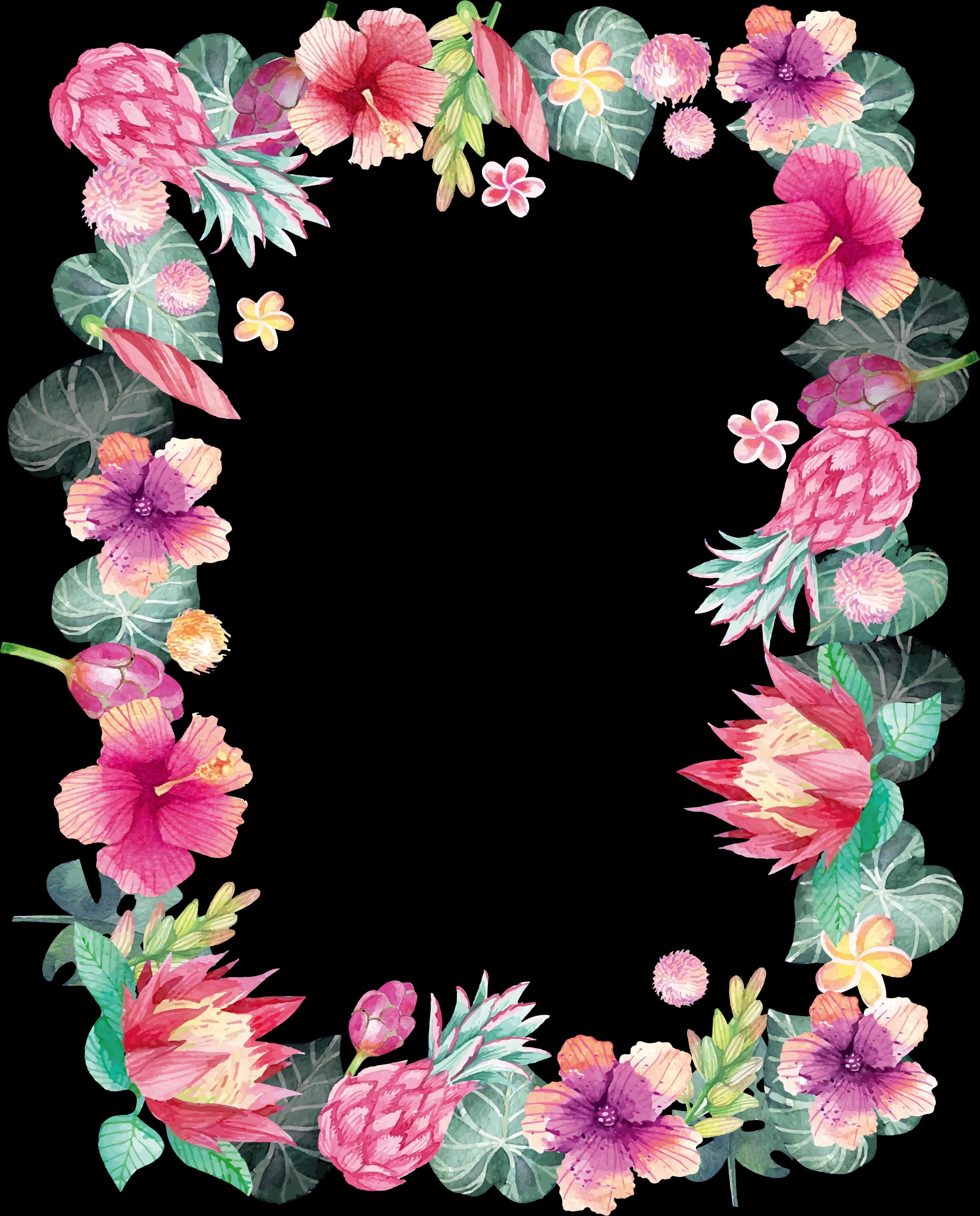 Watercolor-Floral-Frame-PNG-HD-Isolated