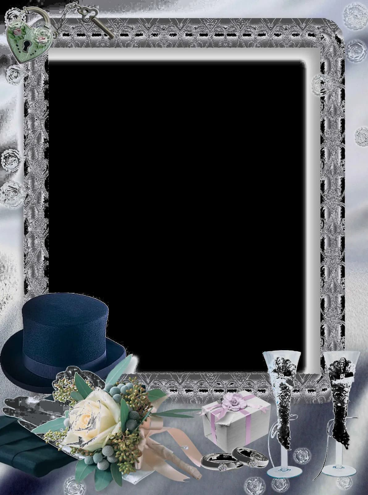 Wedding Frame, Elegant, Celebration, Floral, Vintage PNG