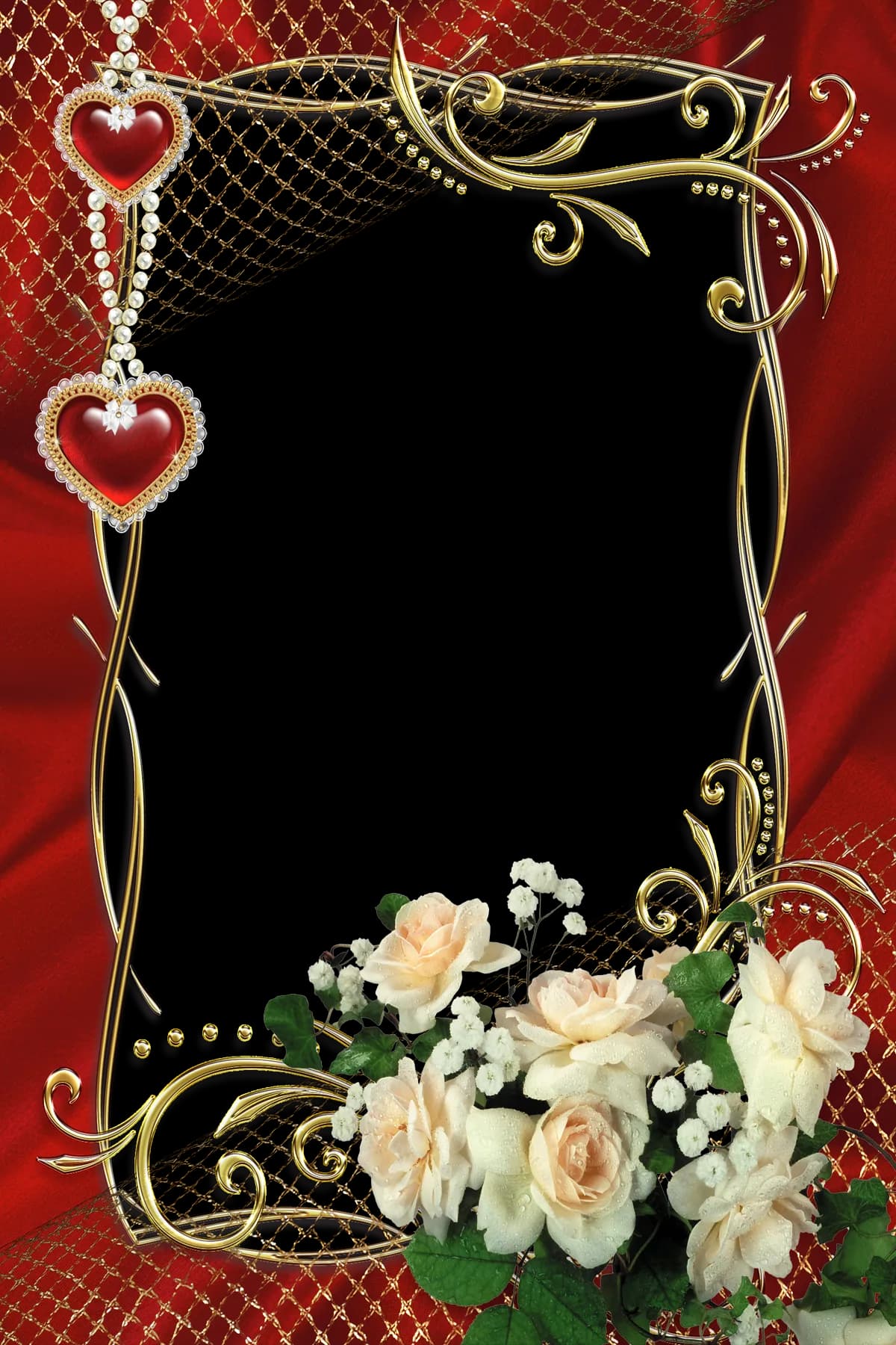 Wedding Frame, Love Theme, Elegant Border, Classic Motif, Celebration Edge PNG