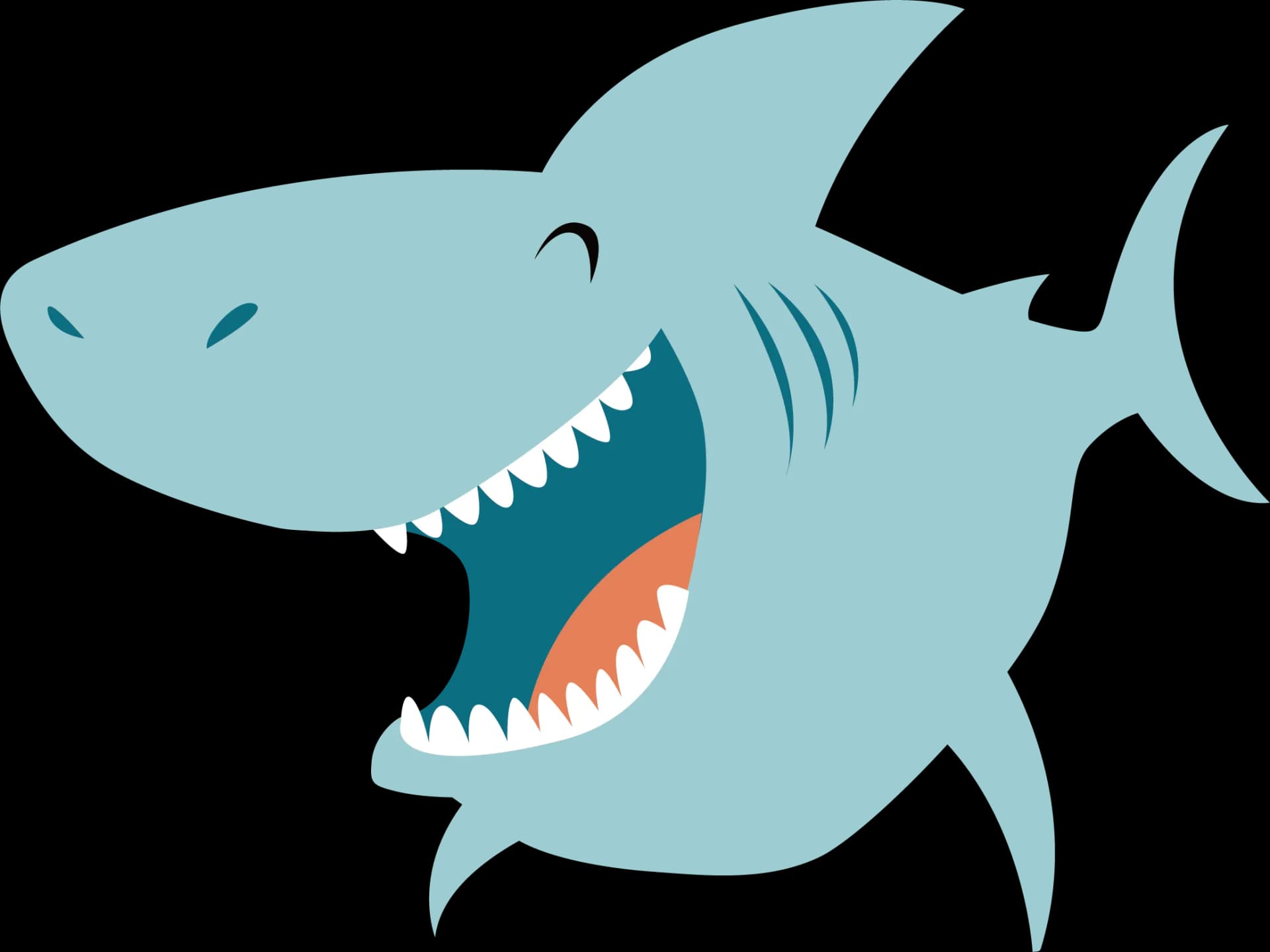 Cartoon Shark, Colorful Sea Animal, Fun Ocean Character, Ocean Creature, Animated Marine Life PNG