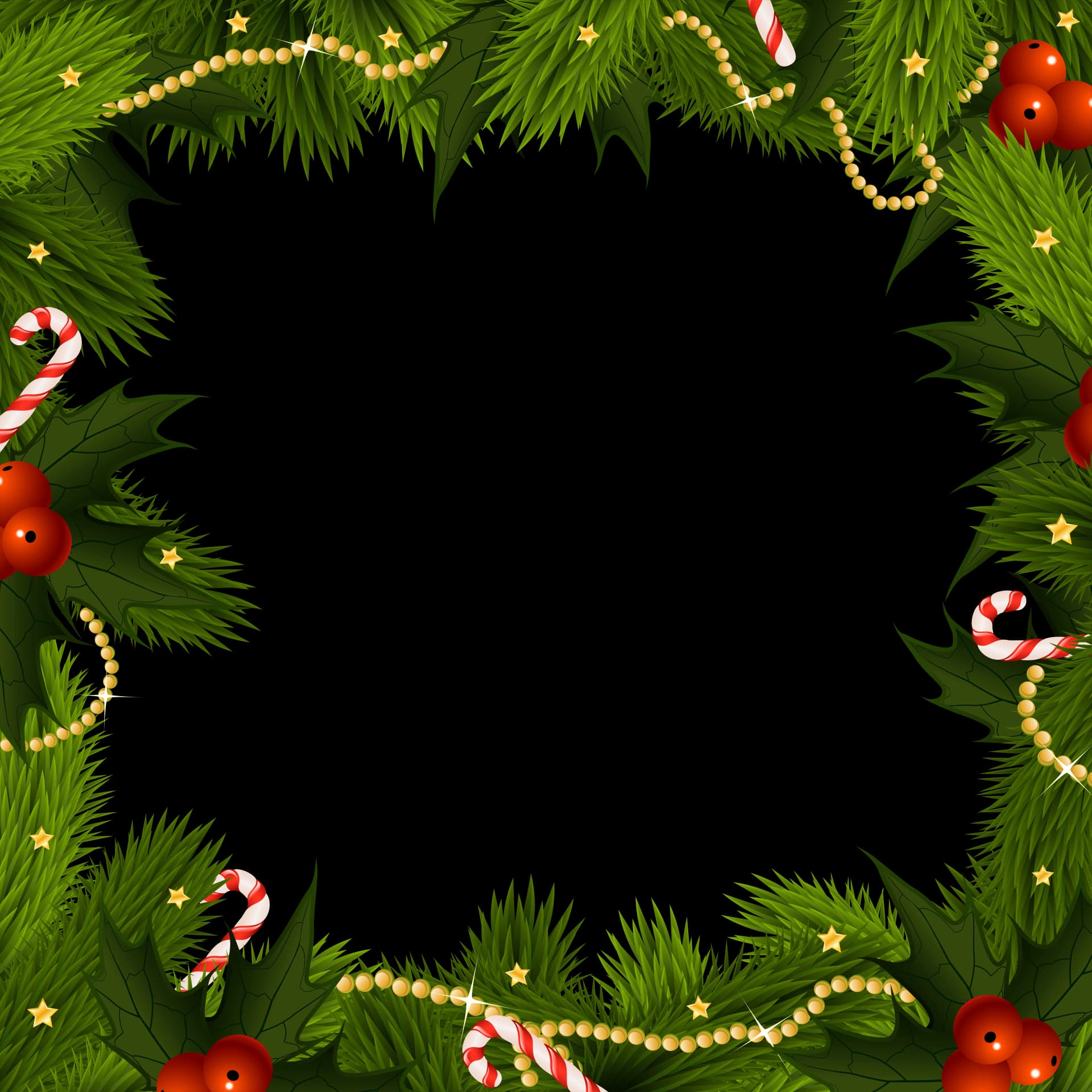 Christmas Frame, Festive Border, Cheerful Accent, Seasonal Ornament, Winter Theme PNG