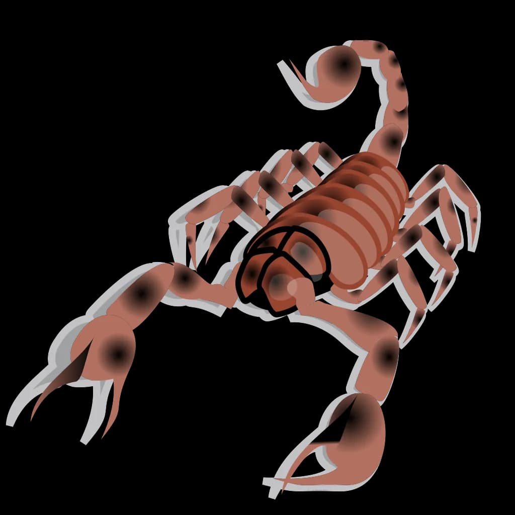 Scorpion Arachnids, Unique Adaptations, Exoskeleton Features, Nocturnal Hunters, Desert Dwellers PNG